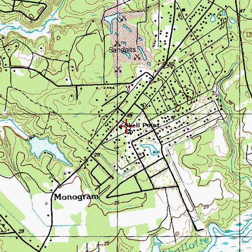 Topographic Map of Shell Point Church, NC