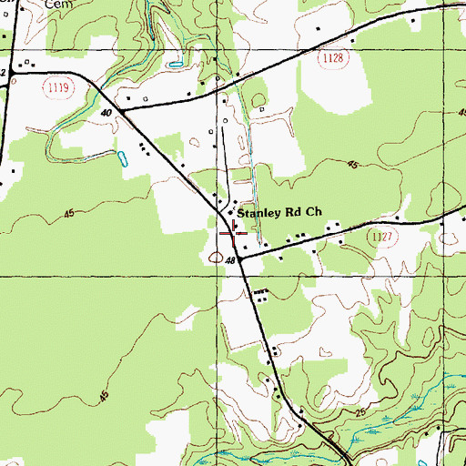 Topographic Map of Stanley Road Church, NC