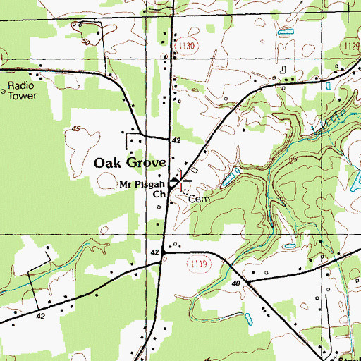 Topographic Map of Mount Pisgah Church, NC