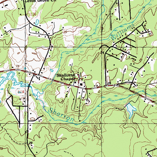 Topographic Map of Shallotte Chapel, NC