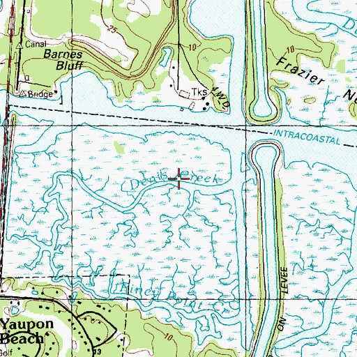 Topographic Map of Denis Creek, NC
