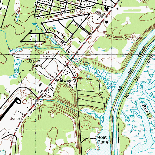 Topographic Map of Midway Church, NC