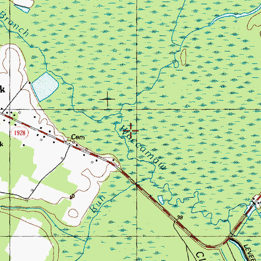 Topographic Map of Bear Branch, NC