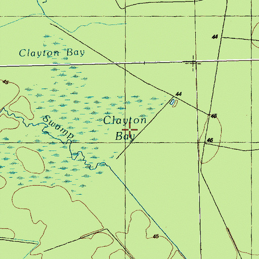 Topographic Map of Clayton Bay, NC