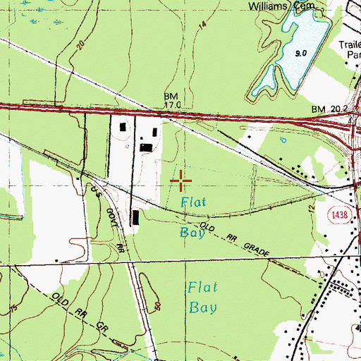 Topographic Map of Flat Bay, NC