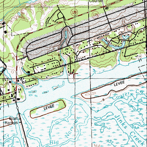 Topographic Map of Jinks Landing (historical), NC
