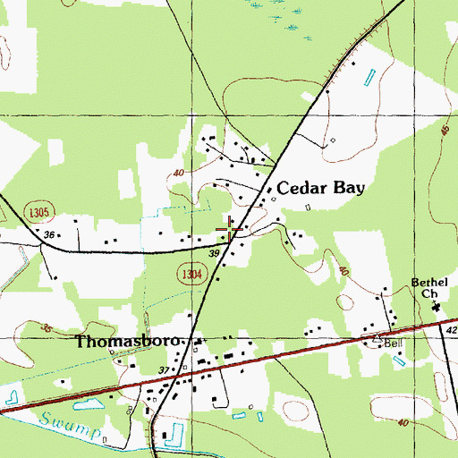 Topographic Map of La Savannah School (historical), NC