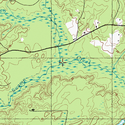 Topographic Map of Lewis Swamp, NC