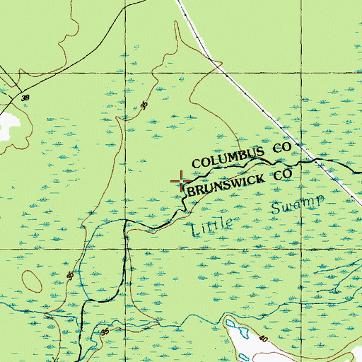 Topographic Map of Little Swamp, NC