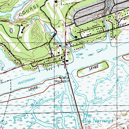 Topographic Map of Marys Landing (historical), NC