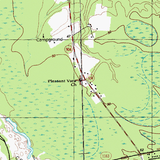 Topographic Map of Pleasant View Church, NC