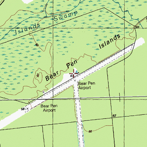 Topographic Map of Bear Pen Airport, NC