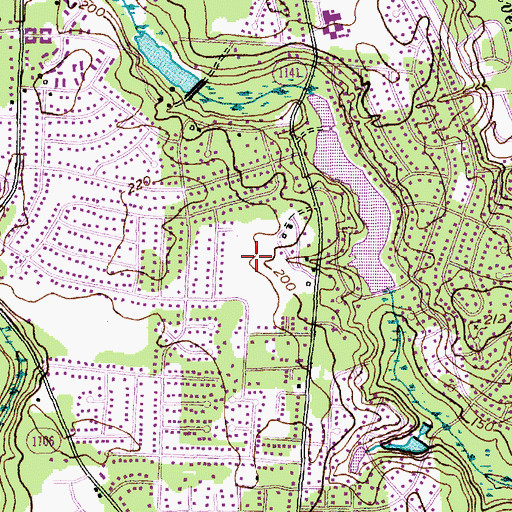 Topographic Map of Arran Hills, NC
