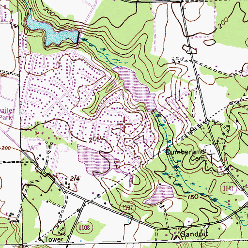 Topographic Map of Ducks Landing, NC