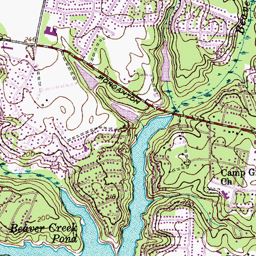 Topographic Map of The Lakes, NC