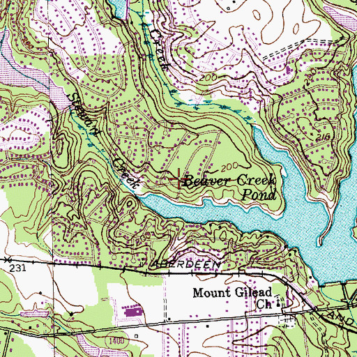Topographic Map of Lake Shores, NC
