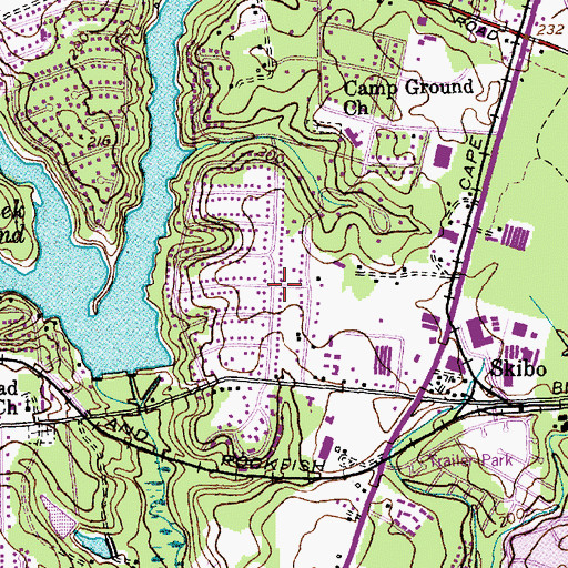 Topographic Map of Hermitage, NC