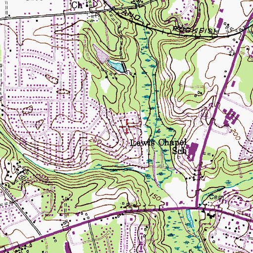 Topographic Map of Hollywood Heights, NC