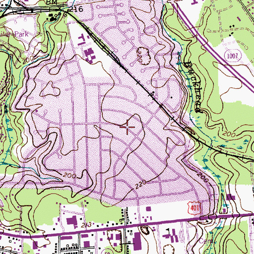 Topographic Map of Montclair, NC