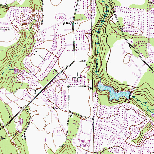 Topographic Map of Emerald Gardens, NC