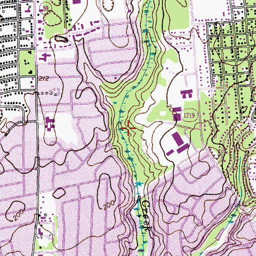 Topographic Map of South Hills, NC