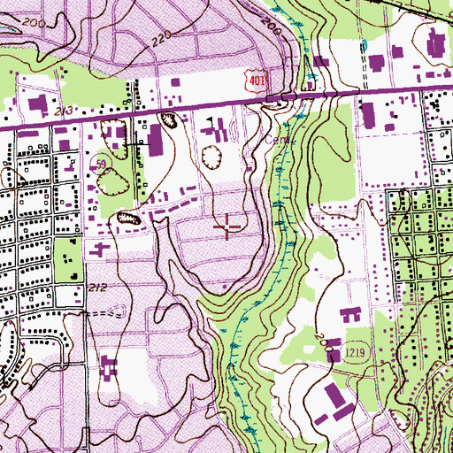 Topographic Map of Oakdale, NC