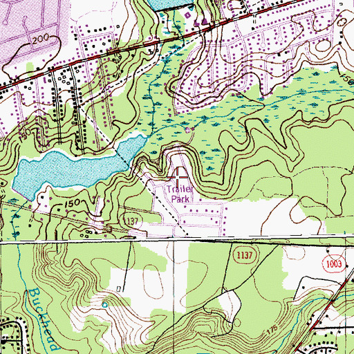 Topographic Map of Crystal Park, NC