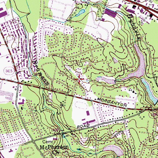 Topographic Map of Huntington Park, NC