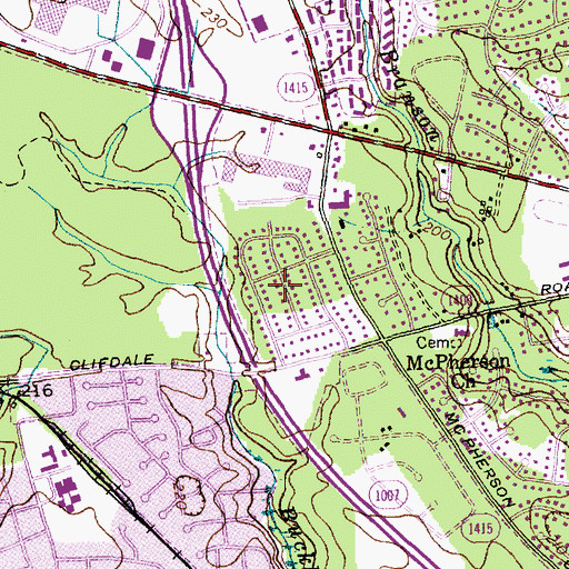 Topographic Map of Westwood, NC