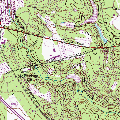 Topographic Map of Murray Hills, NC