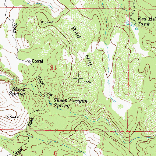 Topographic Map of Red Hill, AZ