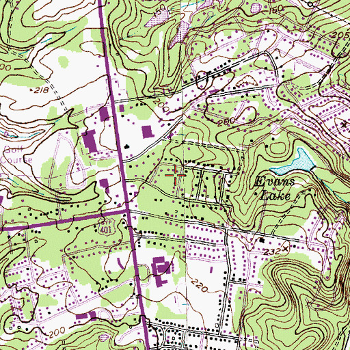 Topographic Map of Tokay, NC