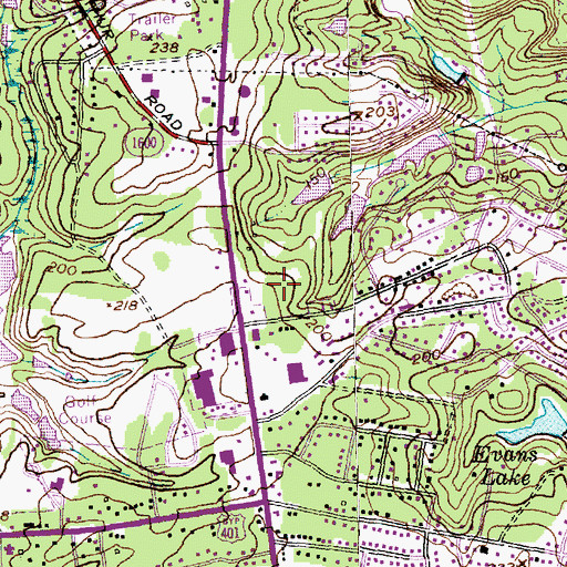 Topographic Map of Longview Acres, NC