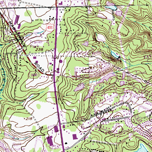 Topographic Map of Northwood, NC