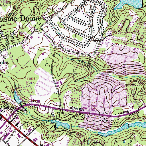Topographic Map of Cambridge, NC