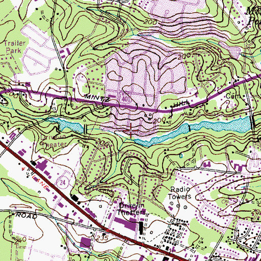 Topographic Map of Woodfield, NC