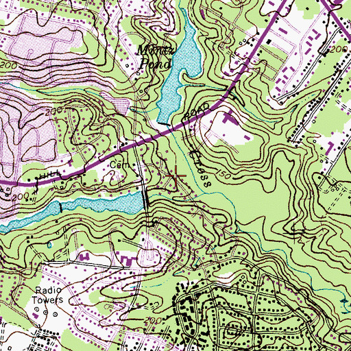 Topographic Map of Forest Hills, NC