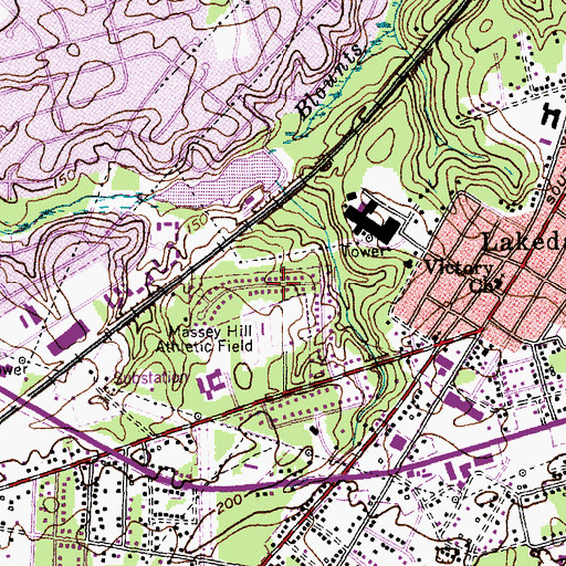 Topographic Map of Borden Heights, NC