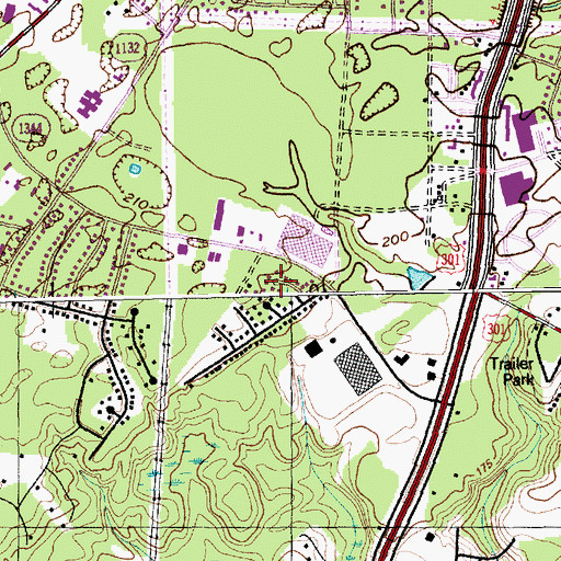 Topographic Map of Crossgates, NC