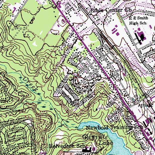 Topographic Map of Seabrook Hills, NC