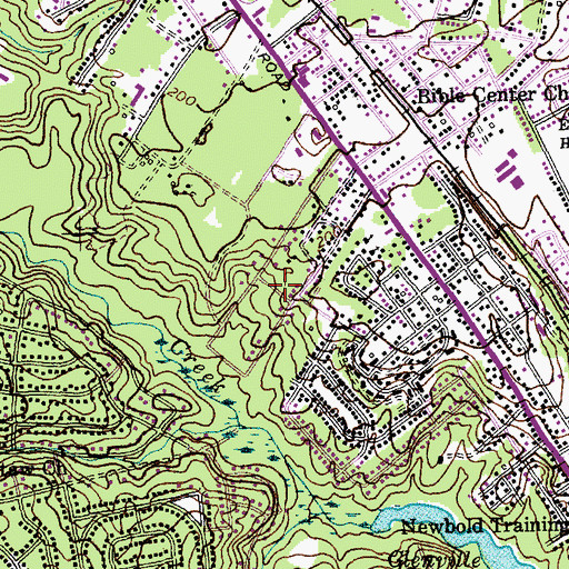 Topographic Map of Broad Acres, NC