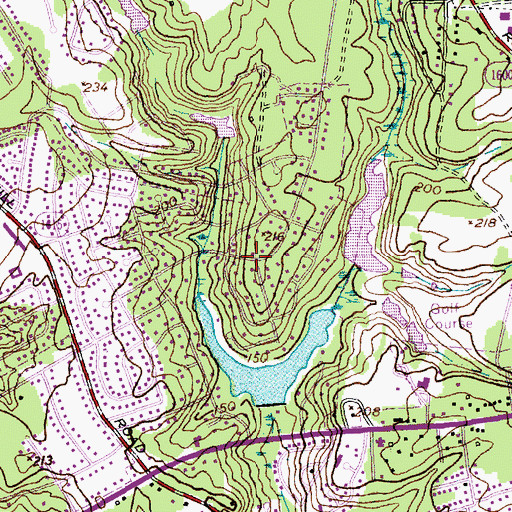 Topographic Map of Hillendale, NC