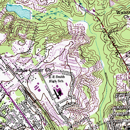 Topographic Map of Holly Springs, NC