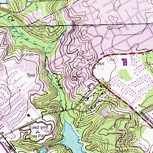 Topographic Map of Rollingwood, NC