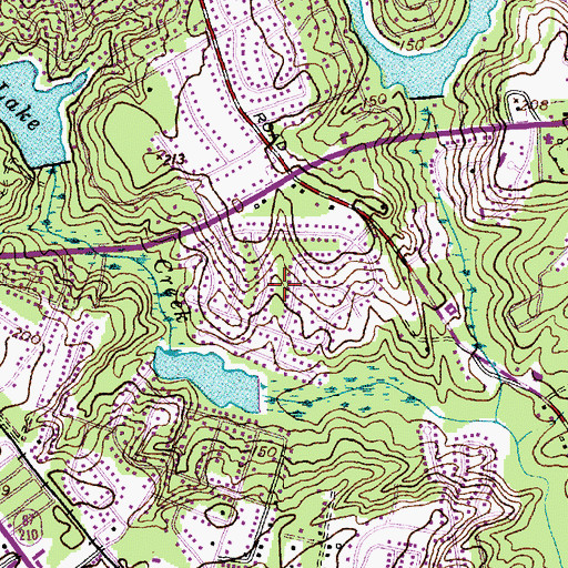 Topographic Map of University Hills, NC