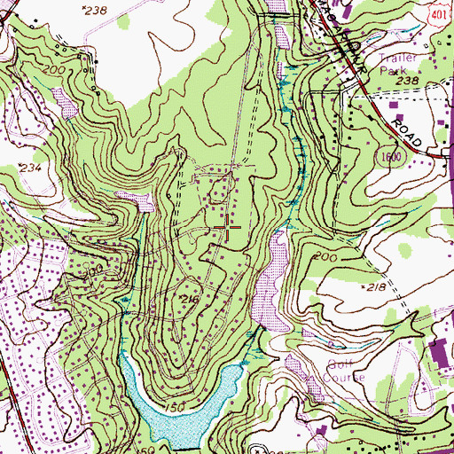 Topographic Map of Country Club North, NC