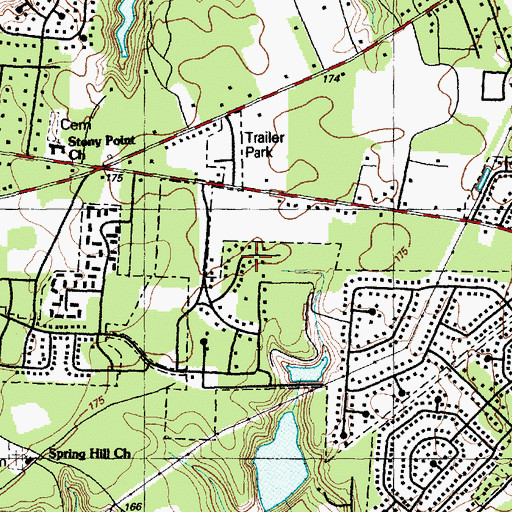 Topographic Map of Timberlake, NC
