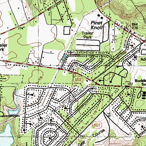Topographic Map of Fairway Forest, NC