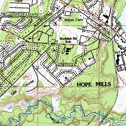 Topographic Map of Golfer Acres, NC