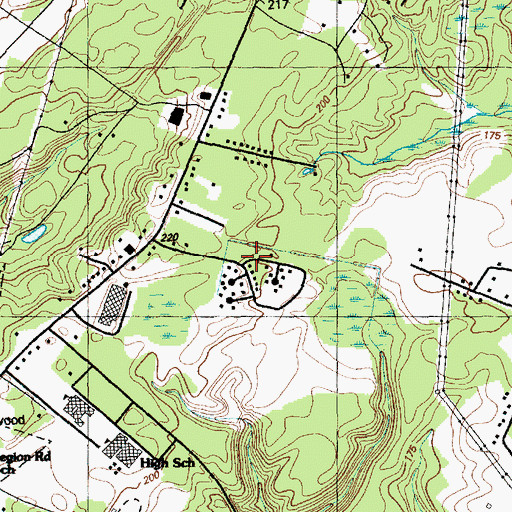 Topographic Map of Decker Heights, NC